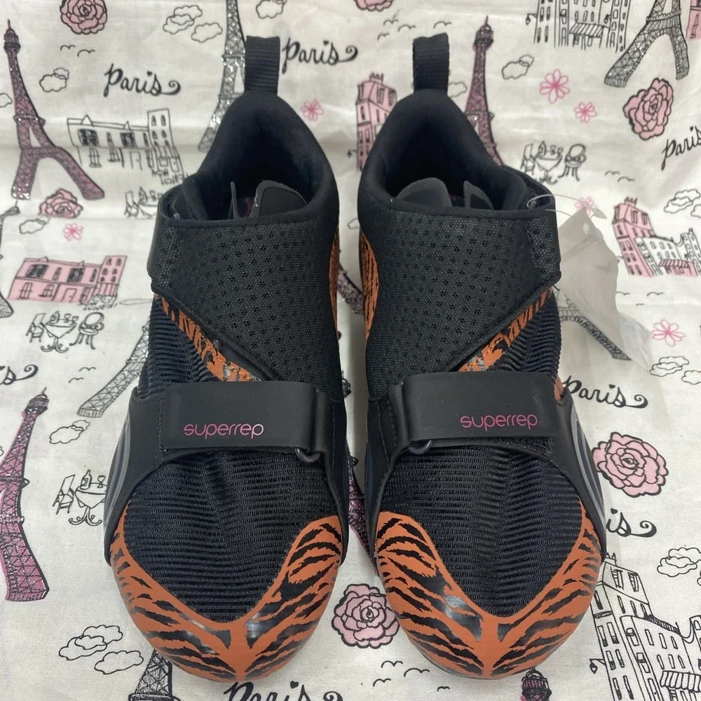 NIKE SUPERREP INDOOR CYCLE Peloton Cycling Shoes Tiger Stripes Black Size 6.5